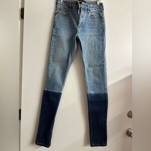 Nasty Gal Light and Dark Blue Denim Jeans